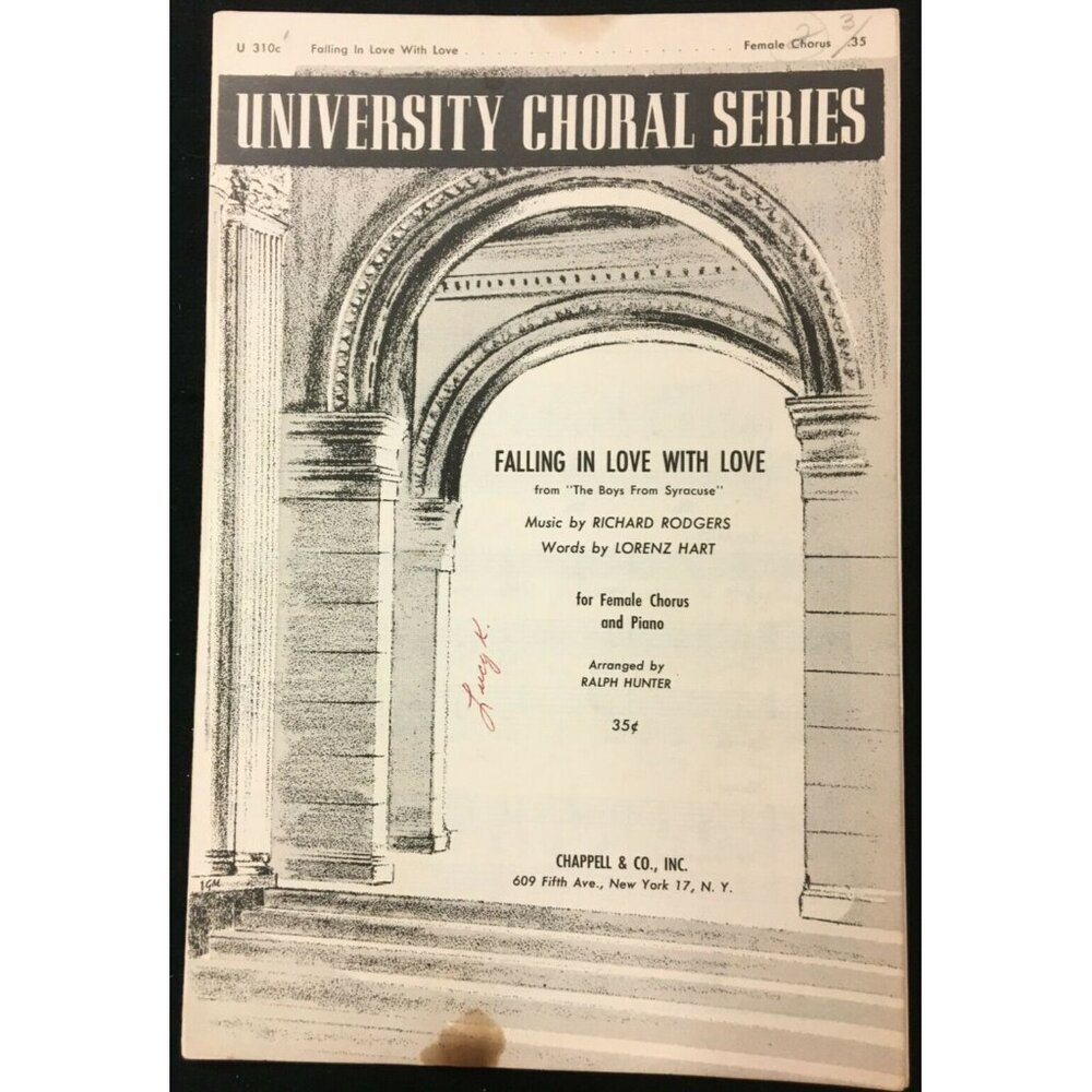 Falling in Love with Love Sheet Music The Boys From Syracuse  ©1938